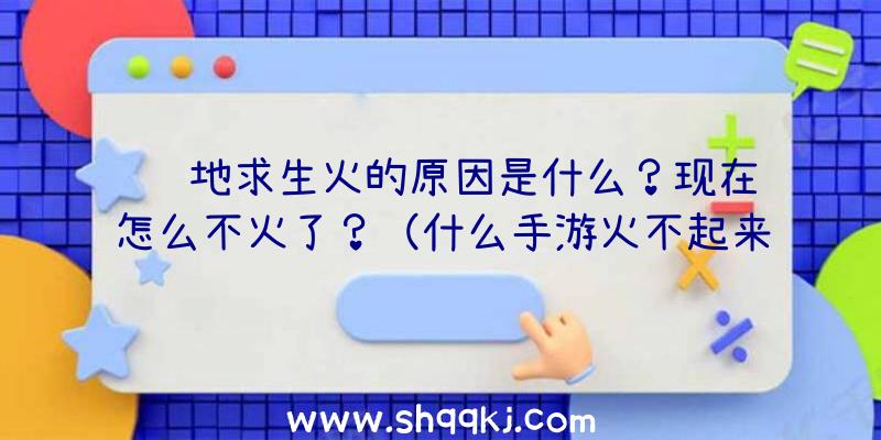 绝地求生火的原因是什么？现在怎么不火了？（什么手游火不起来？绝地求生游戏突然不红的缘故）